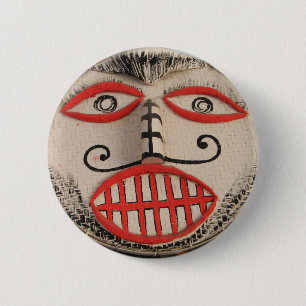 Thai Ghost Face, Phi Ta Khon Mask Festival, Loei 2 Inch Round Button