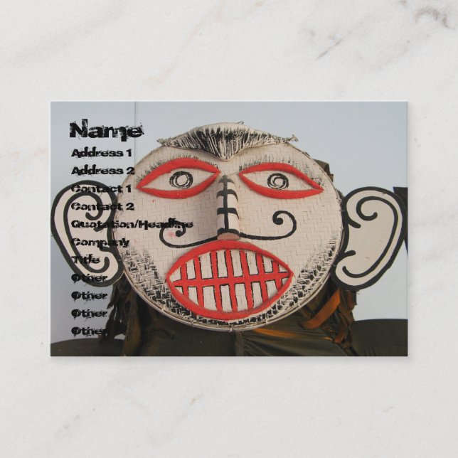 Thai Ghost Face, Phi Ta Khon Mask Festival, Loei Business Card (Front)