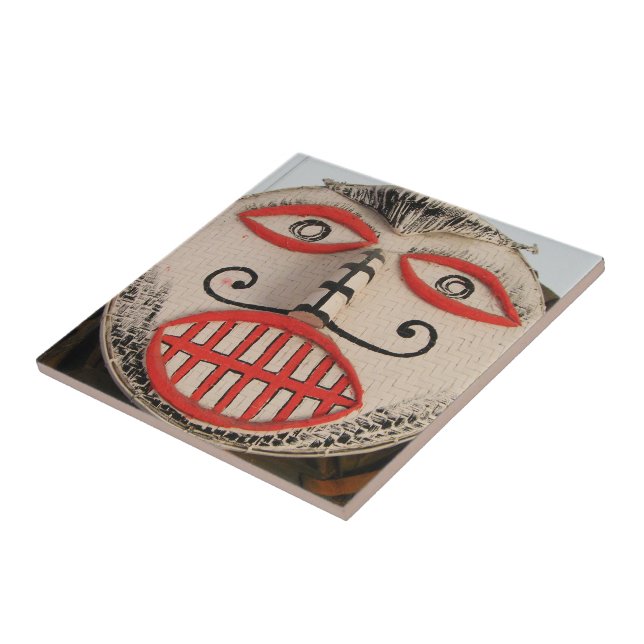 Thai Ghost Face, Phi Ta Khon Mask Festival, Loei Tile (Side)