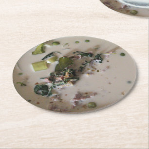 Thai Green Curry [แกงเขียวหว Round Paper Coaster