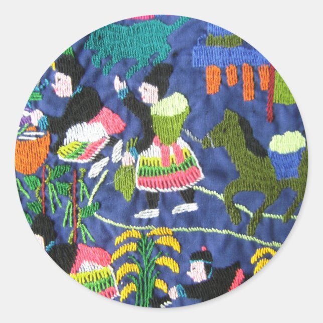 Thai Hilltribe Lifestyle Classic Round Sticker (Front)