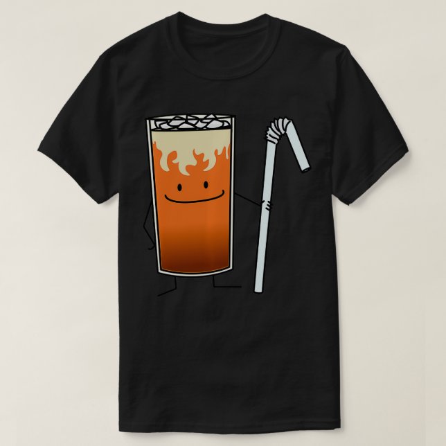 Thai Iced Tea Bendy Straw Happy Drink Thailand  T-Shirt (Design Front)
