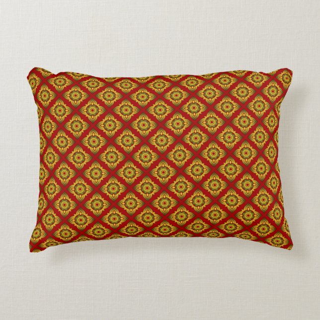 thai ikat seamless pattern background accent pillow (Front)