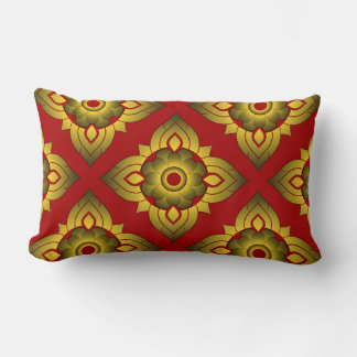 thai ikat seamless pattern background lumbar pillow