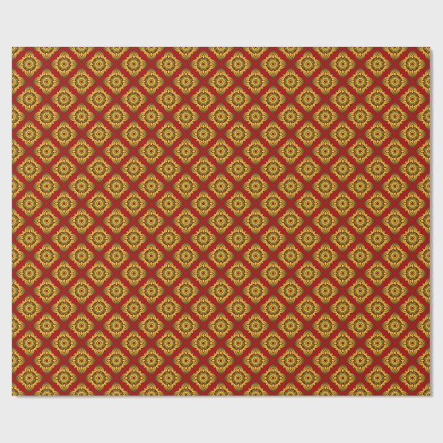 thai ikat seamless pattern background wrapping paper (Flat)