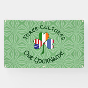 Thai Irish American Shamrock Flag Personalized  Banner