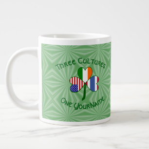 Thai Irish American Shamrock Flag Personalized Large Coffee Mug