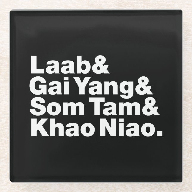 Thai Isaan Street Food Glass Coaster (Front)