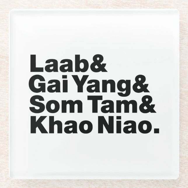 Thai Isaan Street Food Glass Coaster (Front)