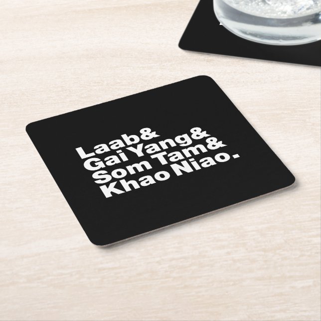 Thai Isaan Street Food Square Paper Coaster (Angled)