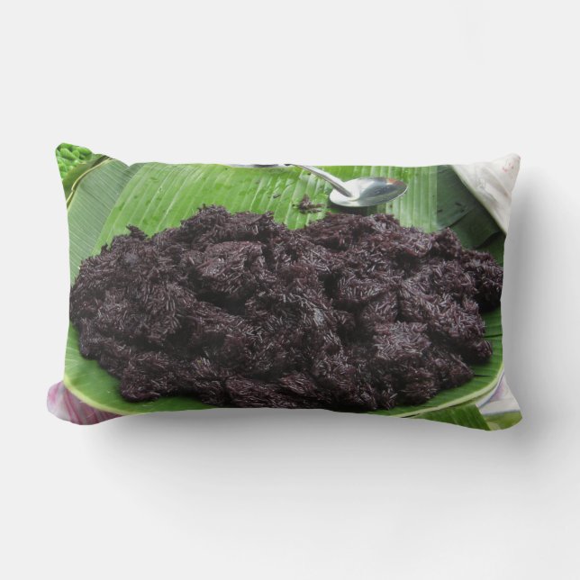 Thai Lao Black Rice [Khao Niao Dam] Lumbar Pillow (Front)