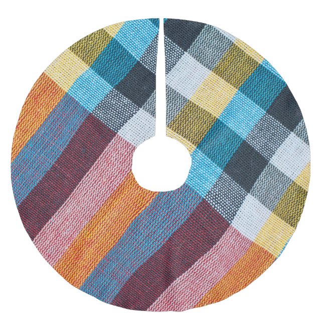 Thai Loincloth: Closeup Fabric Texture. Brushed Polyester Tree Skirt (Front)