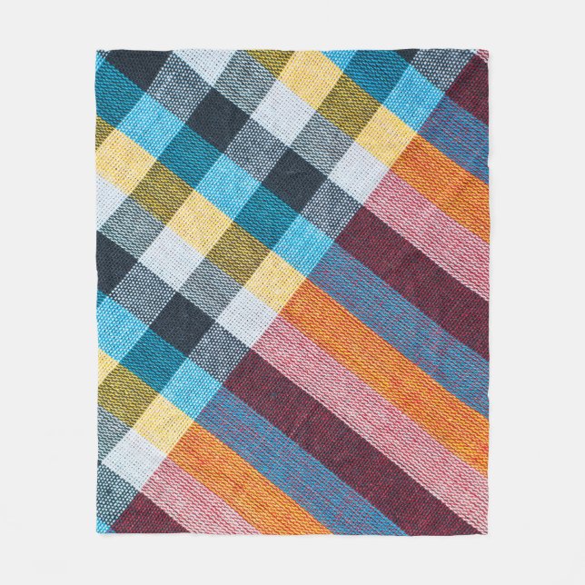 Thai Loincloth: Closeup Fabric Texture. Fleece Blanket (Front)
