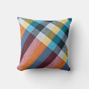 Thai Loincloth: Closeup Fabric Texture. Throw Pillow