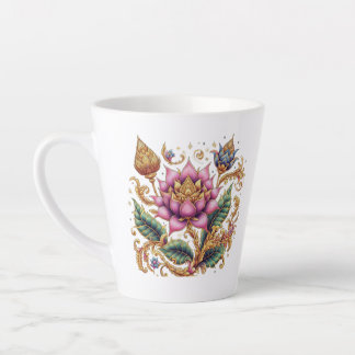 Thai Motif Flower Latte Mug