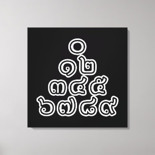 Thai Numbers Pyramid ♦ Thai Language Script ♦ Canvas Print