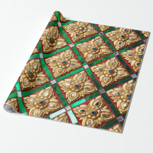 Thai pattern inside wall of Thai templethailand, a Wrapping Paper