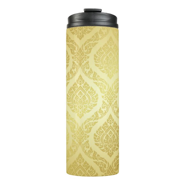 Thai Pattern supreme gold backgroundthai, pattern, Thermal Tumbler (Front)