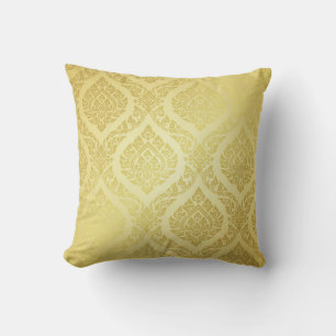 Thai Pattern supreme gold backgroundthai, pattern, Throw Pillow