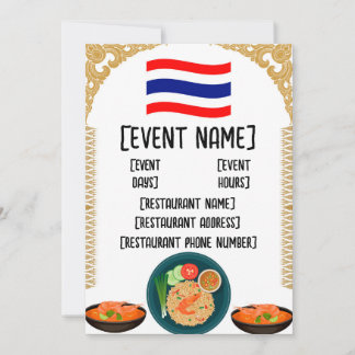 Thai Restaurant events and Inaugurations Invitation