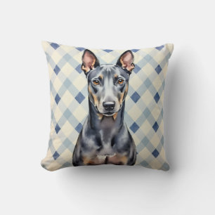 Thai Ridgeback Watercolor Diamond Pattern Art Throw Pillow