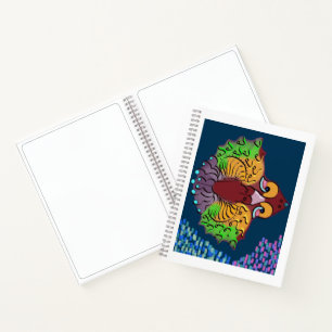 Thai Script Abstract Fish Art   Blank Notebook