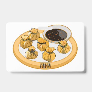 Thai shrimp purse cartoon illustration  badge