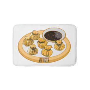 Thai shrimp purse cartoon illustration  bath mat