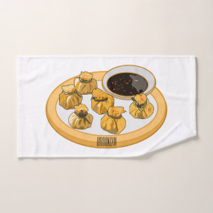 Thai shrimp purse cartoon illustration  bath towel set