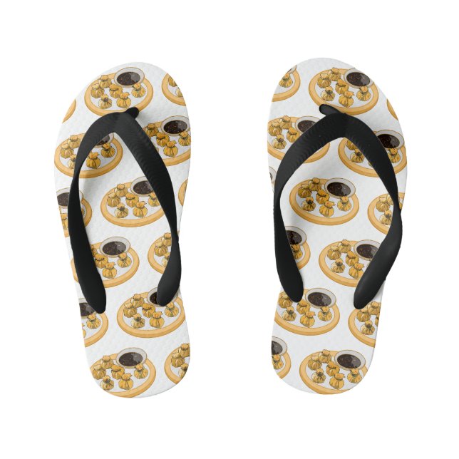 Thai shrimp purse cartoon illustration  kid's flip flops (Footbed)