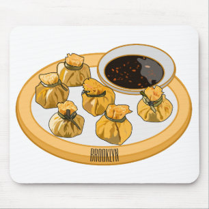 Thai shrimp purse cartoon illustration mouse pad