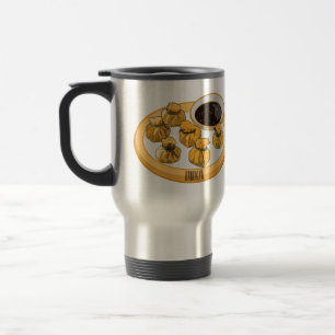 Thai shrimp purse cartoon illustration travel mug