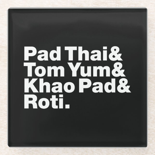 Thai Street Food Glass Coaster (Front)