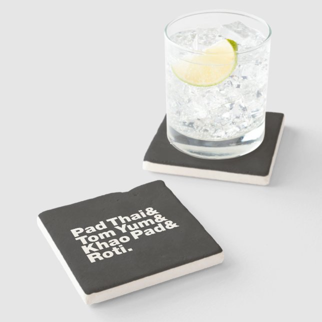 Thai Street Food Stone Coaster (Side)
