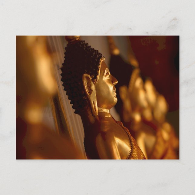 Thai Temple Buddha Statues Photo Postcard (Front)