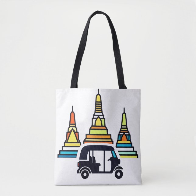 Thai Temples And Tuk Tuks Tote Bag (Front)