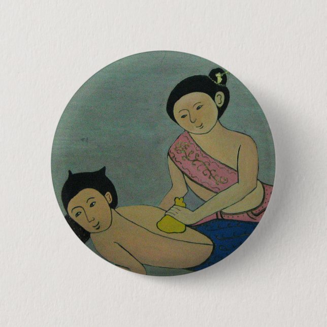 Thai Traditional Massage 2 Inch Round Button (Front)