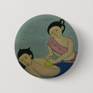 Thai Traditional Massage 2 Inch Round Button