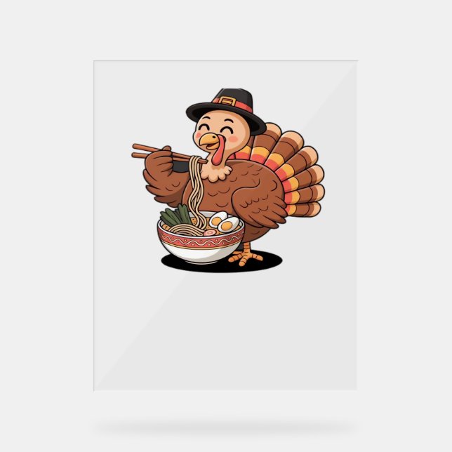 thaiksgiving turkey eats ramen Oversize T-shirt (Recto)