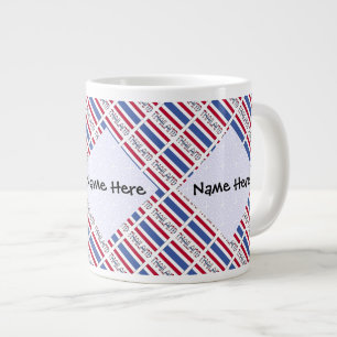 Thailand and Thai Flag Tiled Personalized Large Coffee Mug