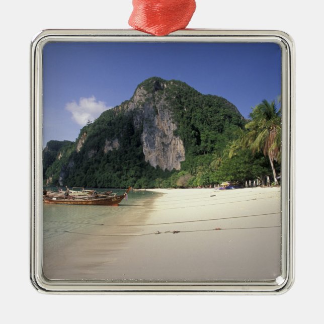 Thailand, Andaman Sea, Ko Phi Phi Island, Beach Metal Ornament (Front)