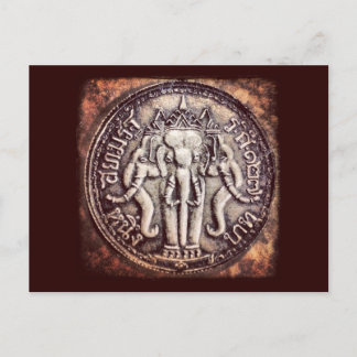 Thailand Baht Elephant Coin Postcard