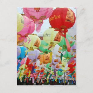 Thailand Buddhist Temple Celebration Postcard