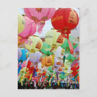 Thailand Buddhist Temple Celebration Postcard