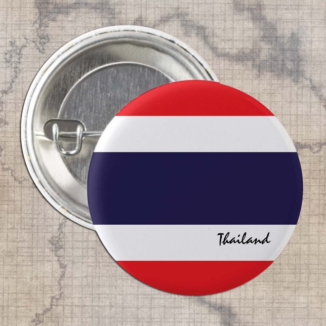 Thailand button, patriotic Thai Flag fashion 1 Inch Round Button (Creator Uploaded)