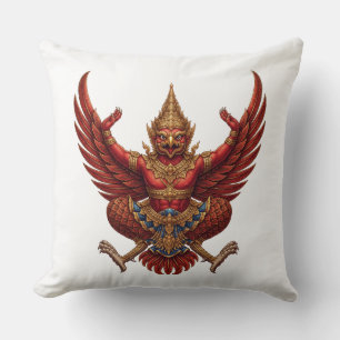 Thailand coat arms country flag symbol Garuda embl Throw Pillow