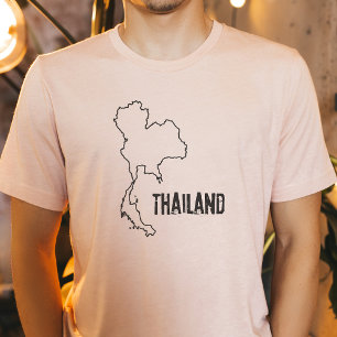 Thailand Country Map Thai Border Line Land Shape T-Shirt