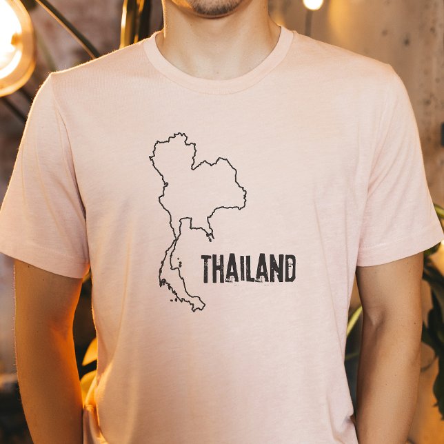 Thailand Country Map Thai Border Line Land Shape T-Shirt (Creator Uploaded)