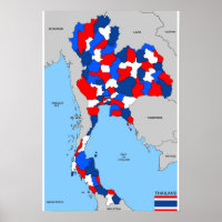thailand country political map flag
