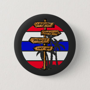 Thailand Destinations - Bangkok Chiang Mai Phuket 2 Inch Round Button
